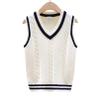 FEESHOW Toddler Boys Kids Cotton Casual V Neck Sweater Vest Sleeveless Pullover Knitted Waistcoat White 11-12 Years view 2