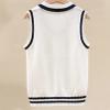 FEESHOW Toddler Boys Kids Cotton Casual V Neck Sweater Vest Sleeveless Pullover Knitted Waistcoat White 11-12 Years view 3