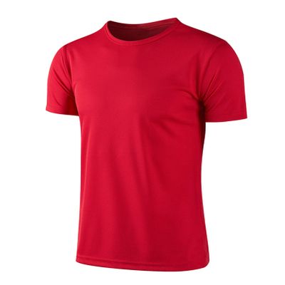 dPois Boys' Short Sleeve T-Shirt Quick Dry Swim Shirts UV Rash Vest Active Athletic Performance Gym Shirts Red 6-7 Years