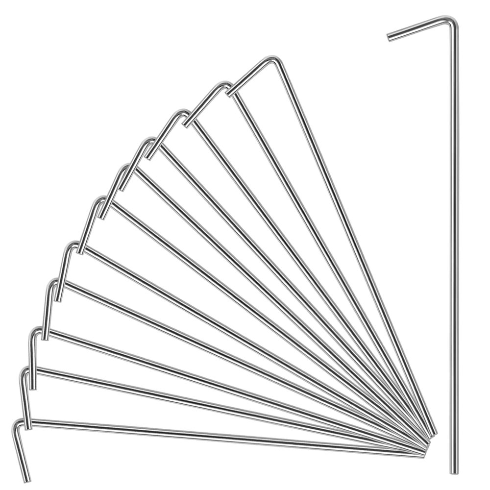 17 Pack Heavy Duty Metal Tent Stakes for Outdoor Decorations, Gardening & Canopies, Christmas Decorations