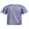Kvysinly Girls Boys Shiny Metallic Short Sleeve T-Shirt Modern Dance Jazz Hip Hop Top Performance Top Blouse Costume Royal Blue 3-4 Years view 2