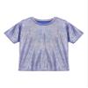 Kvysinly Girls Boys Shiny Metallic Short Sleeve T-Shirt Modern Dance Jazz Hip Hop Top Performance Top Blouse Costume Royal Blue 3-4 Years view 3