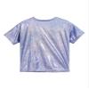 Kvysinly Girls Boys Shiny Metallic Short Sleeve T-Shirt Modern Dance Jazz Hip Hop Top Performance Top Blouse Costume Royal Blue 3-4 Years view 4