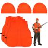 Jiuguva 6 Pcs Blaze Orange Vest Hunting Hat Vest and Cap for Men Women Outdoor Sports Traffic Works Fishing(Belt Design) view 1