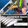 AMYSPORTS Drop Shot Fishing Weights Kit Lead Freshwater Fishing Sinkers Bass Casting Removable Fishing Weights Saltwater Streamlined 15pcs 1/2oz view 2