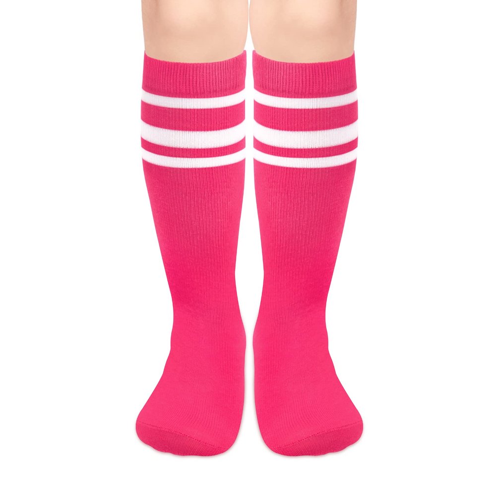 Girls Pink Football Socks, Youth Boys Pink Softball Socks