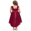 YiZYiF Kids Flower Girl Wedding Dress Beaded High Low Teens Junior Bridesmaid Party A Line Summer Dress Burgundy 10 Years view 4