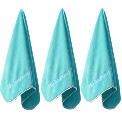 Wuwahold Microfiber Gym Towels Bigger Size Super Soft for Exercise Fitness, Sports, Workout, 380-GSM 15-Inch x 31-Inch Quick-Drying Towels (3 Pack, Green)