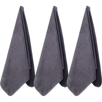 Wuwahold Microfiber Gym Towels Bigger Size Super Soft for Exercise Fitness, Sports, Workout, 380-GSM 15-Inch x 31-Inch Quick-Drying Towels (3 Pack, Pure Grey)