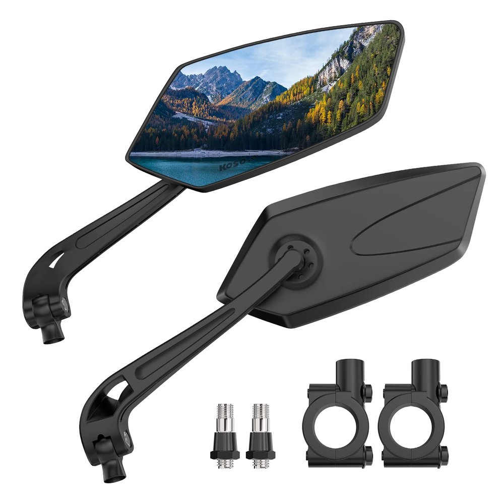 2 Pack Bike Mirrors, eBike Mirrors for Handlebars, 360 Adjustable Safety Bicycle Rear View Mirrors, Scratch Resistant Glass Lens, Bicycle Universal Fit Accessories