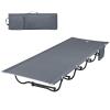 EVER ADVANCED Folding Camping Cot for Adults, Compact Sleeping Cots with Side Pocket, Portable Heavy Duty Foldable Camp Bed with Carry Bag for Outdoor, Travel, Grey view 1