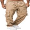 AIFARLD Men's Cargo Pants with Pockets Cotton Hiking Sweatpants Casual Athletic Jogger Sports Outdoor Trousers Relaxed Fit Khaki view 1