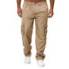 AIFARLD Men's Cargo Pants with Pockets Cotton Hiking Sweatpants Casual Athletic Jogger Sports Outdoor Trousers Relaxed Fit Khaki view 2