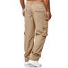 AIFARLD Men's Cargo Pants with Pockets Cotton Hiking Sweatpants Casual Athletic Jogger Sports Outdoor Trousers Relaxed Fit Khaki view 3