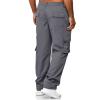 AIFARLD Men's Cargo Pants with Pockets Cotton Hiking Sweatpants Casual Athletic Jogger Sports Outdoor Trousers Relaxed Fit Grey view 3
