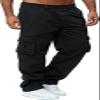AIFARLD Men's Cargo Pants with Pockets Cotton Hiking Sweatpants Casual Athletic Jogger Sports Outdoor Trousers Relaxed Fit Black view 1
