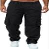 AIFARLD Men's Cargo Pants with Pockets Cotton Hiking Sweatpants Casual Athletic Jogger Sports Outdoor Trousers Relaxed Fit Black view 2