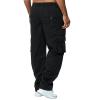 AIFARLD Men's Cargo Pants with Pockets Cotton Hiking Sweatpants Casual Athletic Jogger Sports Outdoor Trousers Relaxed Fit Black view 3