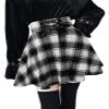 Plus Size Skirts for Womens High Waist Lace Up Goth Skirts Mini Plaid Skirts(Plaid Black, 4X) view 2