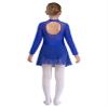 Kvysinly Girls Figure Roller Ice Skating Dress Rhinestones Mesh Long Sleeves Dance Leotard Dress Ballet Tutu Dress Royal Blue 10 Years view 3