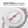Yogayet Mechanical Hanging Scales 440lb/200kg, High Accuracy Large Display Spring Dial Weight Scale Big Game Scale for Kitchen Fishing Hunting Farms view 2
