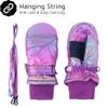 F Flammi Toddler Kids Snow Mittens with String Waterproof Ski Mittens Thinsulate Winter Gloves for Baby Girls Boys(Blink Purple,2-4) view 3