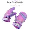 F Flammi Toddler Kids Snow Mittens with String Waterproof Ski Mittens Thinsulate Winter Gloves for Baby Girls Boys(Blink Purple,2-4) view 4