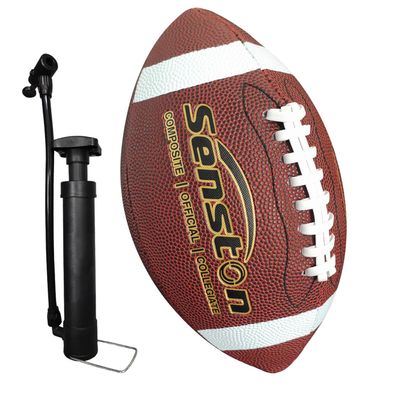 Senston Football Size 9/6 - Premium Composite Leather High School/Kids/Youth Football with Pump