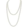 1920s Long Fake Pearls Strand Necklace Layered Retro Vintage Imitation Round Beaded Ball for Women Flapper Party Wedding Costume Party Halloween Jewelry Mother's Day Gift-White view 1