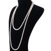 1920s Long Fake Pearls Strand Necklace Layered Retro Vintage Imitation Round Beaded Ball for Women Flapper Party Wedding Costume Party Halloween Jewelry Mother's Day Gift-White view 2