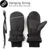 F Flammi Toddler Kids Snow Mittens with String Waterproof Ski Mittens Thinsulate Winter Gloves for Baby Girls Boys(Plain Black,0-2) view 3