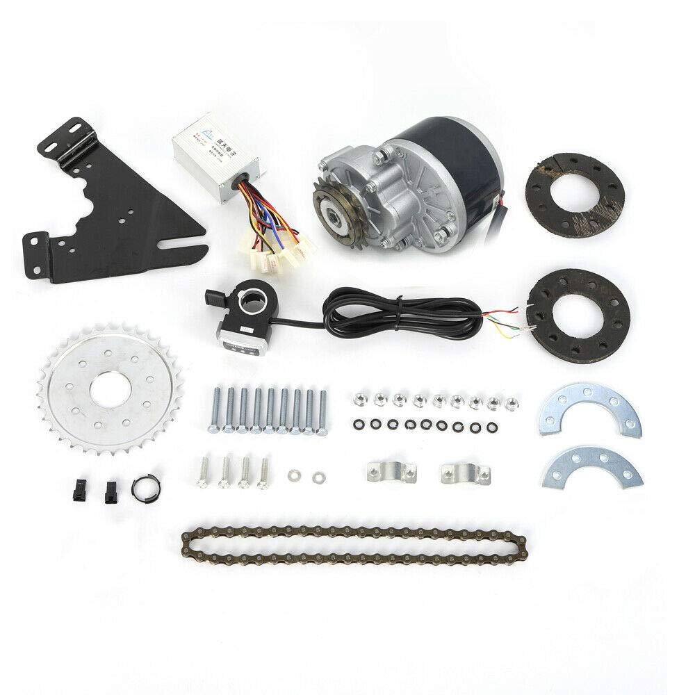 24V Normal Bicycle Left Chain Drive Electric Conversion Kit, 250W Thumb Kit for Homemade DIY Electric Gear Bicycle Derailleur Customization