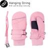 F Flammi Toddler Kids Snow Mittens with String Waterproof Ski Mittens Thinsulate Winter Gloves for Baby Girls Boys(Baby Pink,0-2) view 3