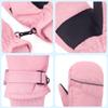 F Flammi Toddler Kids Snow Mittens with String Waterproof Ski Mittens Thinsulate Winter Gloves for Baby Girls Boys(Baby Pink,0-2) view 4