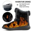 Aomigoct Women Winter Snow Boots Waterproof: Dark Blue 6 Warm Mid Calf Boots for Women with Fur Lined - Comfortable Outdoor Slip On Booties Anti-Slip view 3