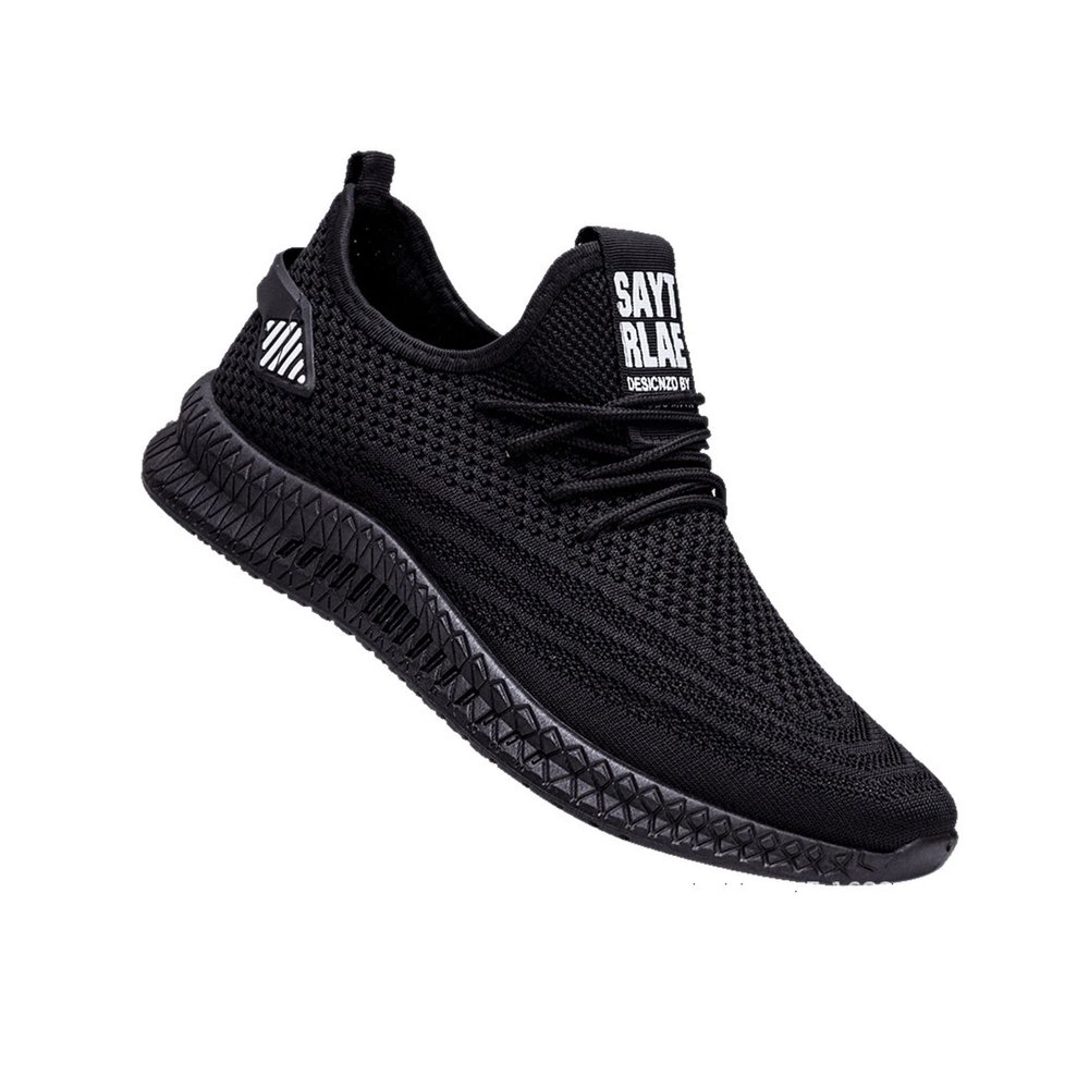 Bestgift Men's Summer Mesh Breathable Casual Shoes Outdoor Comfortable Sneakers Black 7.5