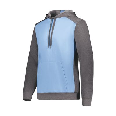 Augusta Sportswear Three-Season Fleece Pullover Hoodie Columbia Blue/Carbon Heather S