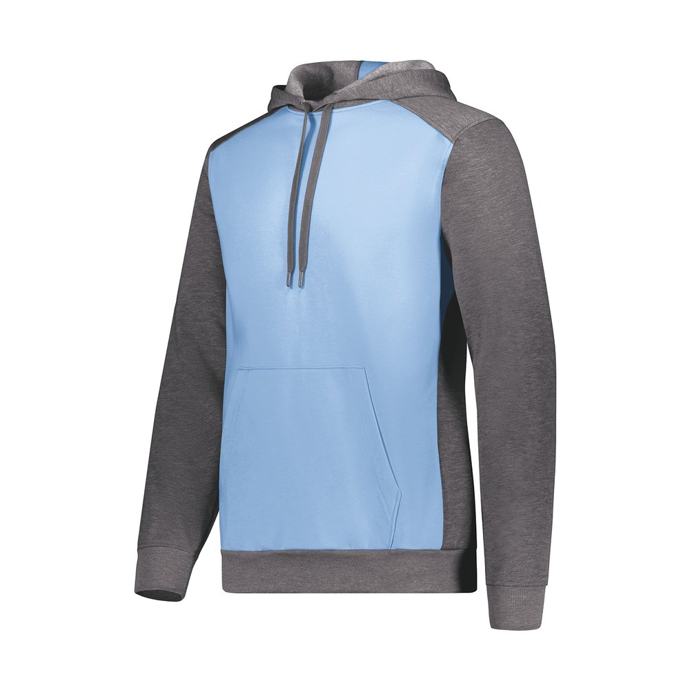 Augusta Sportswear Three-Season Fleece Pullover Hoodie Columbia Blue/Carbon Heather S