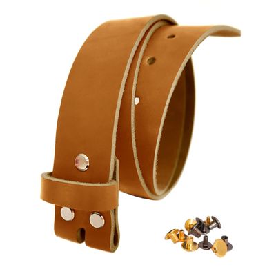 1.5 inch Men's Cowhide Geniune Leather Belt 38mm Classic without Buckle (Orange, 36 inch (Waist 36))