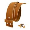 1.5 inch Men's Cowhide Geniune Leather Belt 38mm Classic without Buckle (Orange, 36 inch (Waist 36)) view 1