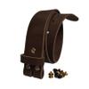 1.5 inch Men's Cowhide Genuine Leather Belt 38mm Classic without Buckle (Brown, 44 inch (Waist 44)) view 1