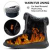 Aomigoct Women Winter Snow Boots Waterproof: Dark Blue 8.5 Warm Mid Calf Boots for Women with Fur Lined - Comfortable Outdoor Slip On Booties Anti-Slip view 3