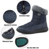 Aomigoct Women Winter Snow Boots Waterproof: Dark Blue 8.5 Warm Mid Calf Boots for Women with Fur Lined - Comfortable Outdoor Slip On Booties Anti-Slip view 4