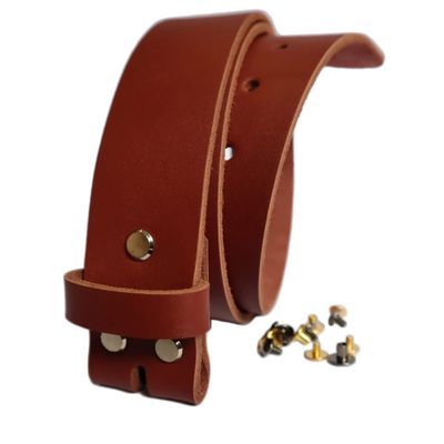 1.5 inch Men's Cowhide Genuine Leather Belt 38mm Classic without Buckle (Cognac, 36 inch (Waist 36))