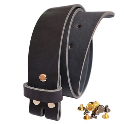 1.5 inch Men's Cowhide Genuine Leather Belt 38mm Classic without Buckle (Dark Blue, 36 inch (Waist 36))
