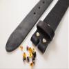 1.5 inch Men's Cowhide Genuine Leather Belt 38mm Classic without Buckle (Dark Blue, 36 inch (Waist 36)) view 3