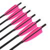 ZSHJGJR 30 Inch Archery Carbon Arrows Hunting Arrows with 4 Turkey Feather Removable Tips Targeting Practice Arrows 500 Spine for Compound & Recurve & Traditional Bow 6/12pcs (Pink, 12) view 2
