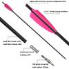 ZSHJGJR 30 Inch Archery Carbon Arrows Hunting Arrows with 4 Turkey Feather Removable Tips Targeting Practice Arrows 500 Spine for Compound & Recurve & Traditional Bow 6/12pcs (Pink, 12) view 3