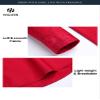HISDERN Mens Red Dress Shirts Long Sleeve Button Down Casual Party Shirt Business Paisley Wine Red Inner Contrast Collar Christmas Tuxedo Shirt view 3