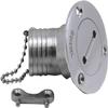 TANFEI Marine Deck Fuel Filler, Gas/Fuel/Water/Waste/Diesel Deck Filler, Stainless Steel 45 Degree Deck Filler with Key Cap for Boat RV (DIESEL, 1-1/2'') view 2